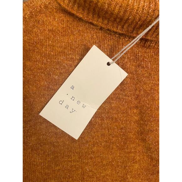 A New Day Womens Turtle Neck Tunic Sweater Size XS Knit Burnt Orange NWT - Picture 3 of 7